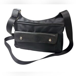 Longchamp Planetes Black Nylon Leather Adjustable Strap